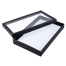 Black 100 Slot Ear Ring Jewellery Display Storage Box Tray Show Case Organiser Earring Holder with Lid 2024 - buy cheap