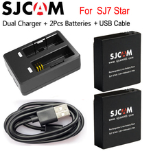 Оригинальный аккумулятор SJCAM SJ7 (2 шт. батареи + двойное зарядное устройство), 1000 мАч, литий-ионный аккумулятор для экшн-камеры SJCAM SJ7 2024 - купить недорого