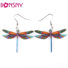 Novelty Dangle Dragonfly Earrings Acrylic Long Drop Earrings Hot Arrival 2017 Spring Summer Style For Girls Women Jewelry 2024 - buy cheap