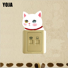 YOJA Little White Cute Cat Animals Switch Sticker Decor Living Room Bedroom Personalized Wall 8SS0064 2024 - buy cheap