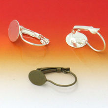 20pcs 10mm Cameo Glass Cabochon Antique Bronze/Silver French Lever Bezel Blank Earrings Backs Base For DIY Earrings 2024 - buy cheap