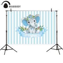 Allenjoy фон для фотосъемки Aqua blue baby elephant милый фон для фотосъемки новорожденных Фотофон фото студия 2024 - купить недорого