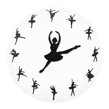 Movimento de Quartzo Relógio De Parede bailarina Da Menina de Dança Moderna Decorativa Relógio de Parede Arte Da Parede do Estúdio de Dança Ballet Presentes Para Ela 2024 - compre barato