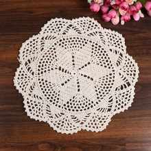 LINKWELL 28cm Pastoral Flower Placemat Table Mat Handmade Cotton Round Doily Insulation Cup Pads Doilies Crochet Lace Coaster 2024 - buy cheap