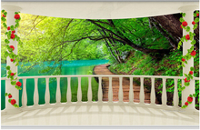 Papel de parede foto personalizada, temas de paisagem da floresta para sala de estar, quarto, plano de fundo de tv, à prova d'água 2024 - compre barato