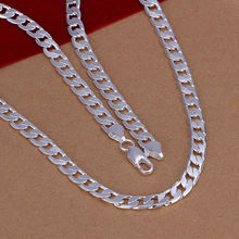 LNS07  2014 Hot necklace jewellry 925 silver cover 6mm wide 20inch link chains vogue necklace fashion male necklaces 2024 - buy cheap