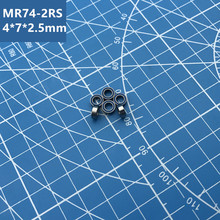 Rodamiento de empuje de alta calidad, 10 Uds., MR74-2RS, 4x7x2,5 Mm, rodamiento de bolas en miniatura MR74RS L740, sellado de goma azul MR74 2024 - compra barato