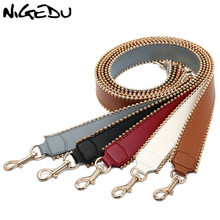 NIGEDU Brand Leather Bag Strap for Handbags Fashion rivets Wide Shoulder Strap for Bag Handbag Accessories belt Black Red white 2024 - buy cheap