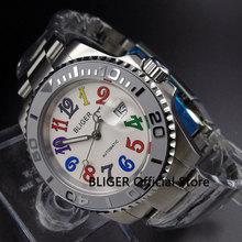 Miyota-Reloj de pulsera para hombre, con esfera blanca, cristal de zafiro, 40MM, bisel de cerámica, fecha, lupa sólida, movimiento automático, B107 2024 - compra barato