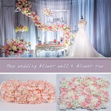 10PCS original design wedding flower wall and row silk artificial rose hydrangea peony mix flowers background Hotel decoration 2024 - buy cheap