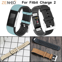 Correa de reloj de cuero y TPU para fitbit charge 2, pulsera transpirable de repuesto para charge 2 2024 - compra barato