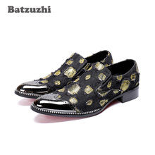 Batzuzhi Rock zapatos de hombre Formal Shoes Men Metal Tip Toe Black/Red Party and Wedding Shoes Men Business Oxfords,Big US6-12 2024 - buy cheap