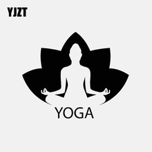 YJZT 13.8CM*11.3CM Vinyl Car Stickers Decal Yoga Meditation Lotus Buddhism Black/Silver C3-1562 2024 - buy cheap
