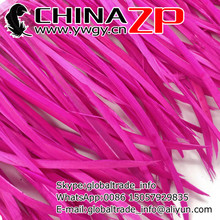 Gold Manufacturer CHINAZP Factory 10yards/lot Good Quality Dyed Fuchsia Goose Biots Feather Trim 2024 - buy cheap