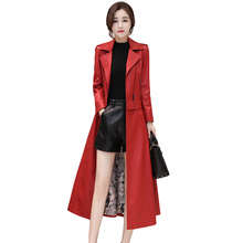 Primavera y otoño de mujer nueva talla grande de cuero de PU versión coreana de la chaqueta delgada de costura cortavientos (dobladillo desmontable) AL2 2024 - compra barato