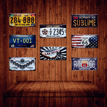 Maine California New York Car Number License Plate Texas US 66 Vintage Tin Signs Las Vegas Home Wall Decor Metal Poster YQZ008 2024 - buy cheap