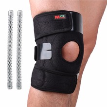 Adjustable Sports Leg Knee Support Brace Protector Knee Pads Sleeve Cap Patella Guard 2 Spring Bars,One Size,Black 2024 - купить недорого