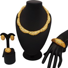 Conjunto de joyas de boda para mujer, collar africano, dorado, cuentas de alta calidad 2024 - compra barato