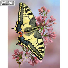 Full Square drill 5D DIY Diamond painting Butterfly and flowers Embroidery Mosaic Cross Stitch Rhinestone decor HYY 2024 - buy cheap