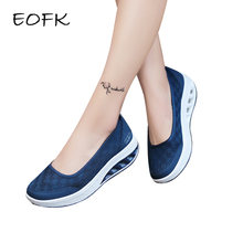 EOFK  Summer Women Flats Breathable Light Soft Air Mesh Solid Slip-on Fabric Casual Platform Shoes Zapatos Mujer 2024 - buy cheap