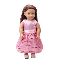 Ropa de la muñeca de hermoso lazo vestido rosa de juguete accesorios 18 muñeca para niñas pulgadas y 43 cm muñeca bebé c32 2024 - compra barato