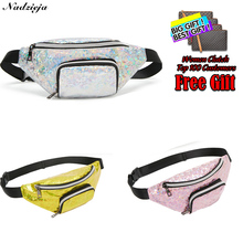 Brand Holographic Fanny Pack Belt Bag Women Shining Fashion Waist Bags Travel Sports Party Metallic Glitter Rave Bum Bag Purse 2024 - buy cheap