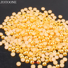 ZOTOONE-diamantes de imitación de 2-5mm para decoración de uñas, cuentas de perlas doradas de ABS para accesorios de joyería, DIY, 1000 Uds. 2024 - compra barato