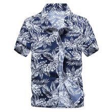 Camisa havaiana masculina mangas curtas, camisa masculina casual férias com estampa floral, tamanho grande, verão 2019 2024 - compre barato