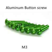 20pcs M3*5/6/8/10/12/14/16mm Green Aluminum Hex socket button head cap screw for RC Model screws 2024 - buy cheap