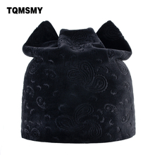 Autumn hats for women winter beanie Russia Cat bone girls Lovely beanies Ladies gorros Flannel Soft Solid color Caps woman 2024 - buy cheap