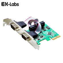En-Labs 2 порта, адаптер-контроллер для PCI-E, RS232, DB9, серия COM, PCI Express, с полным кронштейном для профиля 2024 - купить недорого