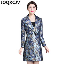 Women's Print Trench Coat 2019 Spring Autumn Elegant Female Windbreaker High Quality Overcoat Long Sleeve Causal Outerwear R817 2024 - buy cheap