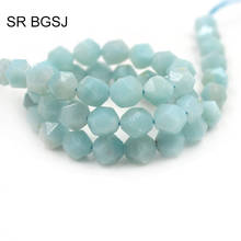 Free Shipping 8mm Faceted Polygonal  Pure Amazonite Stone Gems Natural  Loose Beads Strand 15" 2024 - buy cheap