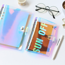 2019 Creative A5 A6 PVC Laser Binder Loose Notebook Diary Loose Leaf Note Book Planner Cover School Office Supplies 2024 - buy cheap