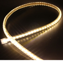Fita de luz led flexível, 1m, 5m, 10m, 15m, 220v, smd 3014, led/m, branco quente, à prova d'água, ip67, tomada de alimentação da ue