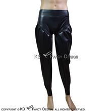 Pantalones de látex con parte delantera plana, pantalón de goma, parte inferior de CK-0041, Sexy, color negro 2024 - compra barato