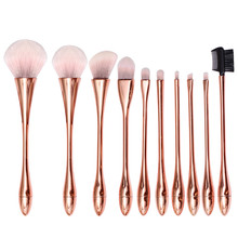 10PC Goblet Shaped Makeup Brush Set Powder Foundation Cosmetic Brushes Make up Small Waist Shape Gold Concealer Contour brush 2024 - buy cheap