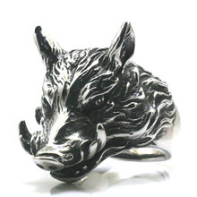 Size 7 to Size 15 Mens Boys 316L Stainless Cool Punk Gothic  Wild Boar Hunting Ring 2024 - buy cheap