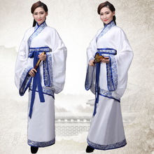 New Design White Chinese National Ancient Costume Hanfu Chinese Folk Dance Tang Dynasty Clothing  Stage Performance Clothes 2024 - buy cheap