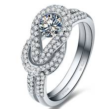Luxury 0.45Ct Certified Genuine Moissanite Solid 18K White Gold Women Wedding Ring Fine White Gold Au750 Female Ring 2024 - buy cheap
