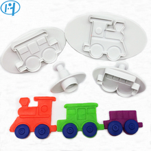 4pcs Train Plastic Plunger Cutter Cookie Mold Embossing Cake Decorating Tool Cake fondant mold Cartoon DIY 2024 - buy cheap