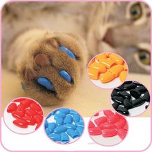 Hot sale 20Pcs/Lot Colorful Soft Rubber Pet Dog Cats Kitten Paw Claws Control Nail Caps Cover Size XS-XXL With Adhesive Glue 2024 - buy cheap