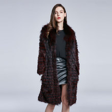 Женское зимнее теплое пальто в полоску, пальто из натурального меха лисы, пуховая куртка, новый дизайн 2020 года, бесплатная доставка 2024 - купить недорого
