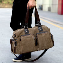 Bolsa de equipaje militar de lona para hombre, bolso grande de viaje, para fin de semana, para llevar de noche, nueva moda 2024 - compra barato