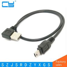 USB 2,0 Мужской правый левый Угловой 90 градусов к USB MINI B 5pin мужской телефонный кабель 0,5 м 2024 - купить недорого