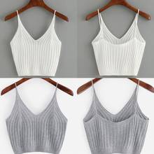 Fashion Women Summer Basic Tops Sexy Strappy Sleeveless Racerback Crop Top 2022 Female Casual Solid Color Ribbed Knit Short Vest 2024 - buy cheap