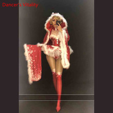 Christmas New Year Nightclub Bar Princess Cute Bubble Dress Show DS Women Singer DJ Pole Dance Hairy Performance Costume Clothes 2024 - buy cheap
