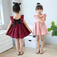 New Girl Dresses Korean Version Round-collar Children's Big Butterfly Knot Princess Sleeveless Summer Baby Girl Doll dresses 2024 - buy cheap
