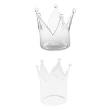 2 pçs castiçais coroa de cristal castiçal de vidro casamento barra festa decoração para casa castiçal 2024 - compre barato