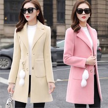 New 2021 Blends Woolens Overcoat Female Coat Autumn Winter Coats And Jackets Women Plus size Coat Women's Wool Coats Long Tops 2024 - buy cheap